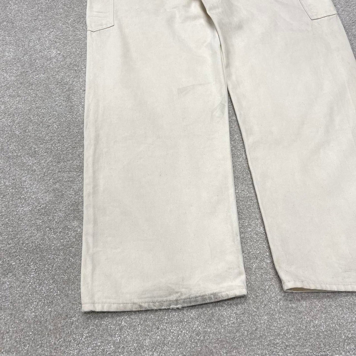 Vintage 80s Carhartt dungarees overalls W36L32 mens canvas white utility bib & brace worker skater