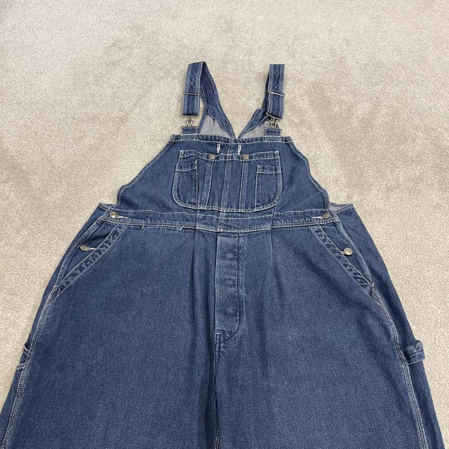 Baggy denim dungarees vintage XL overalls blue Work'n Gear workwear bib & brace farmer
