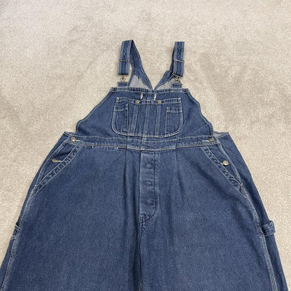 Baggy denim dungarees vintage XL overalls blue Work'n Gear workwear bib & brace farmer