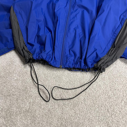 Columbia technical windbreaker jacket packable blue two tone packable full zip hooded adjustable