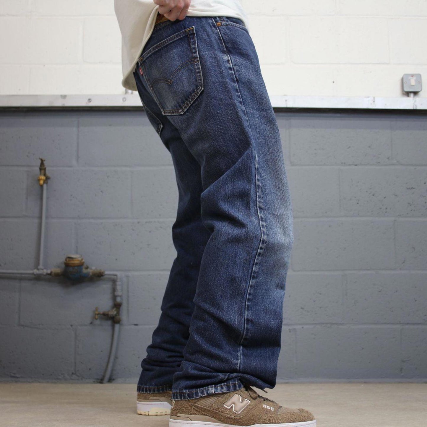 Levis 505 jeans blue loose W36L36 straight leg y2k style pants red tab logo