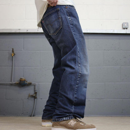 Levis 505 jeans blue loose W36L36 straight leg y2k style pants red tab logo
