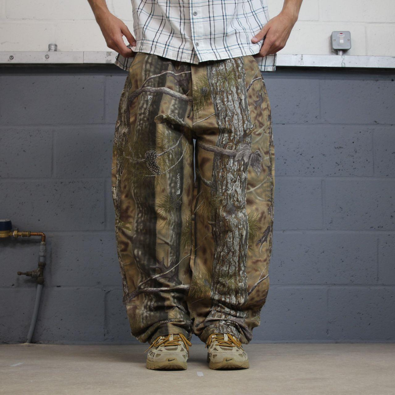 Y2K camo carpenter workwear jeans khaki outdoors hunting utility trousers