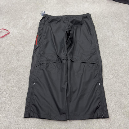 Vintage Starter baggy tracksuit bottoms black loose leg mesh lined casual track pants