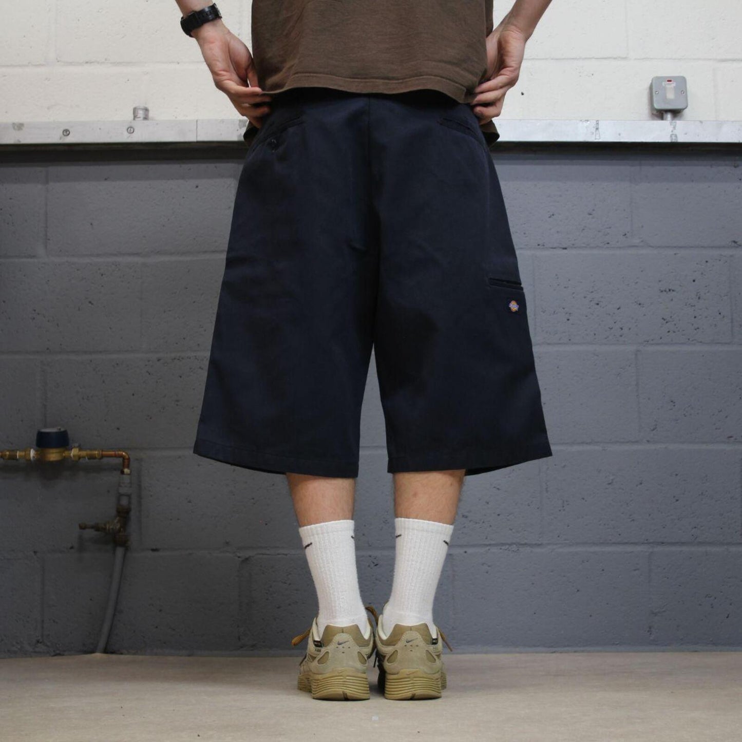 Dickies baggy carpenter shorts chino navy Chino style skater shorts long wide leg festival