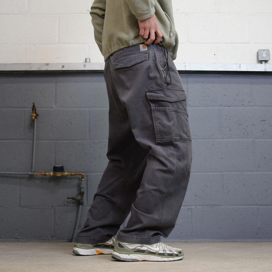 Y2K Carhartt cargo work pants grey Loose relaxed fit skate workwear pants