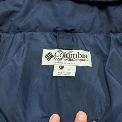 Y2K Columbia technical windbreaker jacket navy Hooded paneled tech coat adjustable