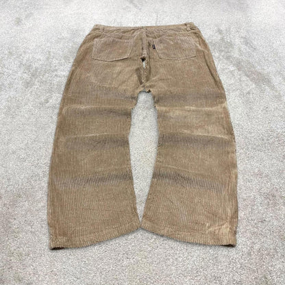 Baggy Integral corduroy pants W36L30 beige wide wale jumbo cord trousers 90s skater style