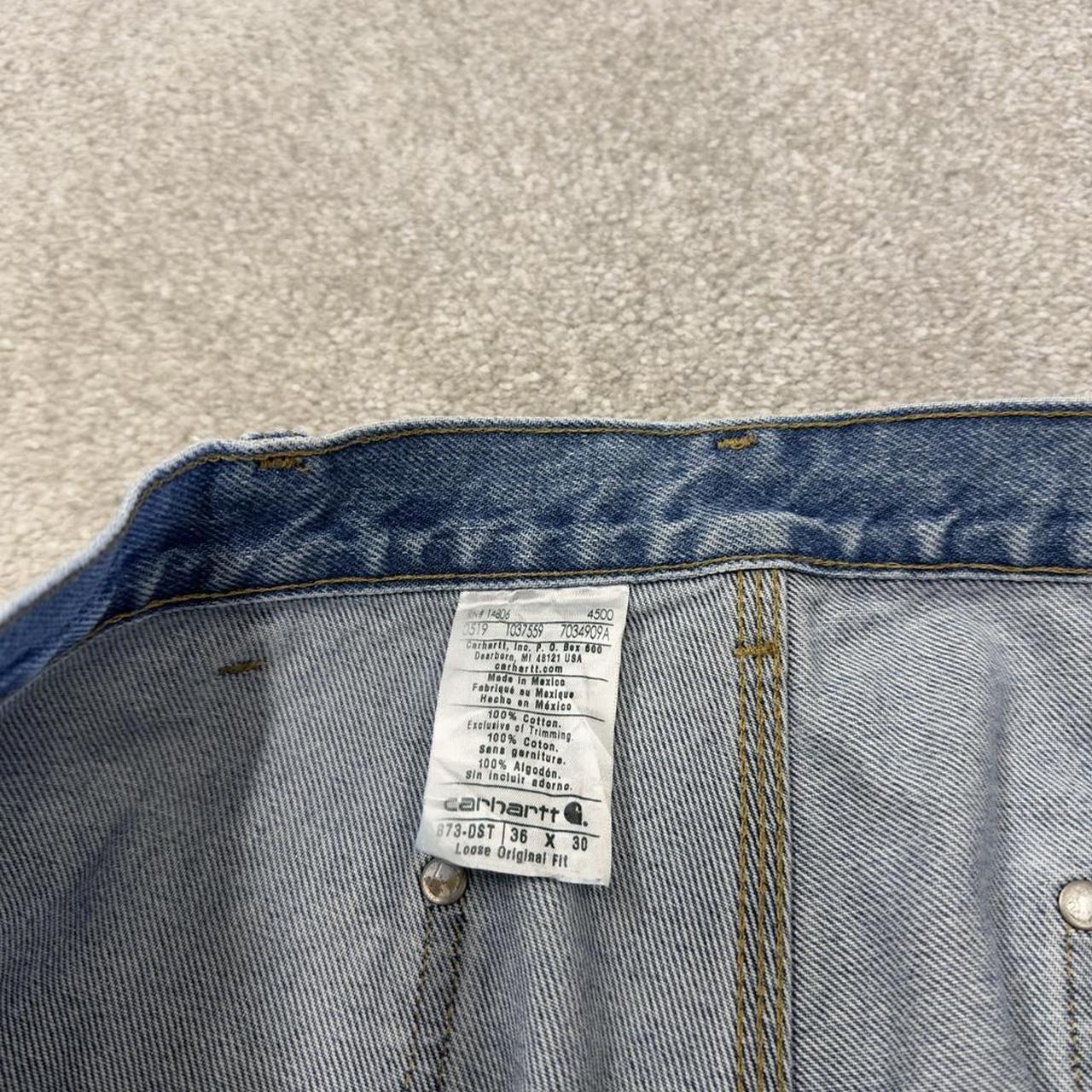 Carhartt double knee denim carpenter jeans blue Loose fit 100% cotton thick skater pants