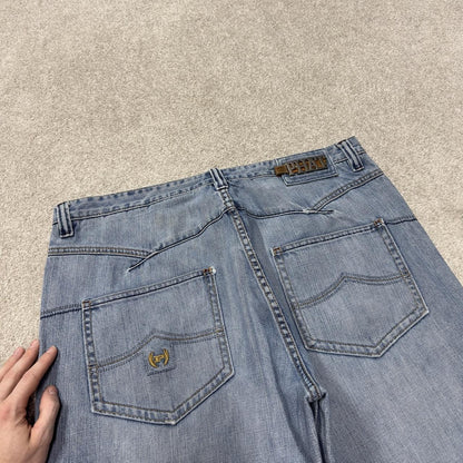Y2K Phat Farm baggy jeans W38L32 blue wide leg skater style jeans