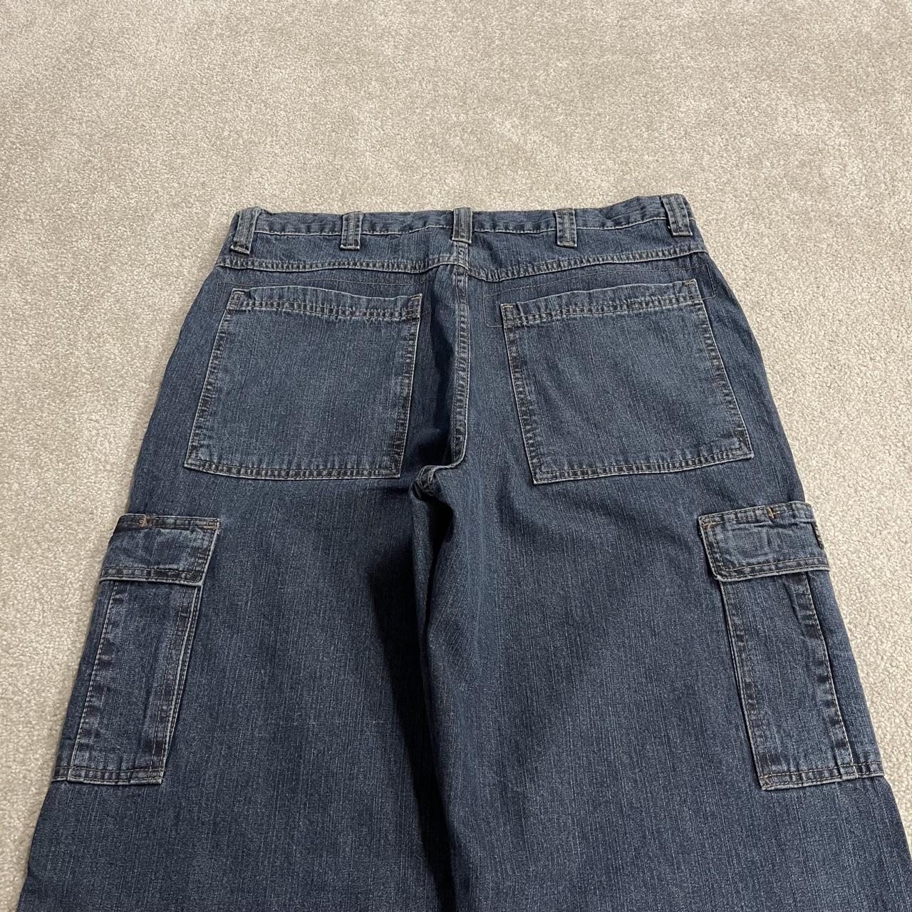 Wrangler baggy cargo pants y2k blue W36L32 Loose fit 100% cotton denim skater work pants utility
