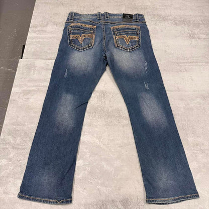 Lamasini embroidered Y2K jeans W36L30