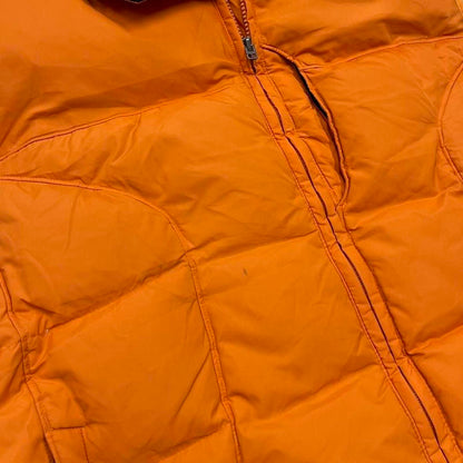 Y2K GAP technical puffer gilet M men’s orange full zip padded vest outdoors hiking autumn