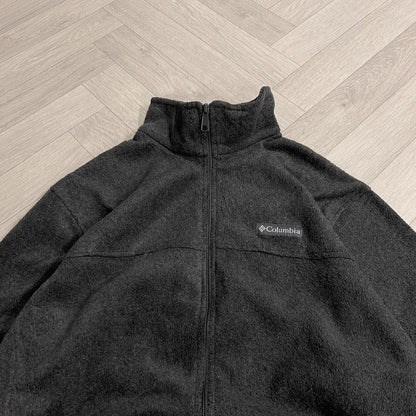 Y2K Columbia technical fleece L men’s grey full zip up autumn adjustable waist