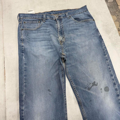 Blue Levis 505 jeans W38L30 blue loose straight leg y2k style pants red tab logo