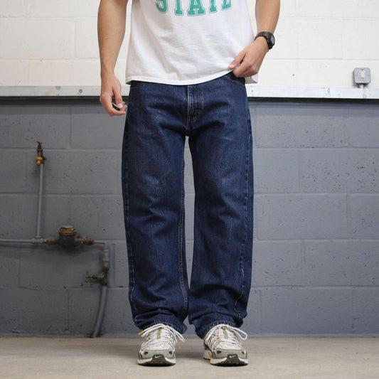 Blue Levis 505 jeans W38L30 blue loose straight leg y2k style pants red tab logo