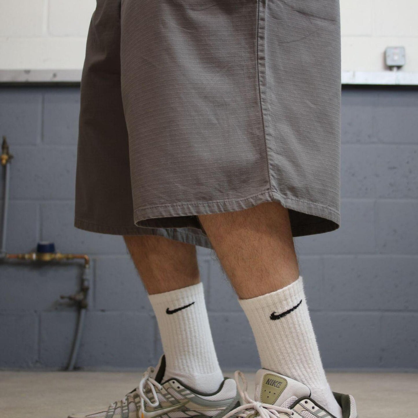 Baggy Dickies carpenter shorts grey Twill chino skater style shorts loose leg