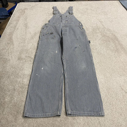 Vintage striped dungarees blue white denim overalls y2k Big Smith workwear bib & brace utility