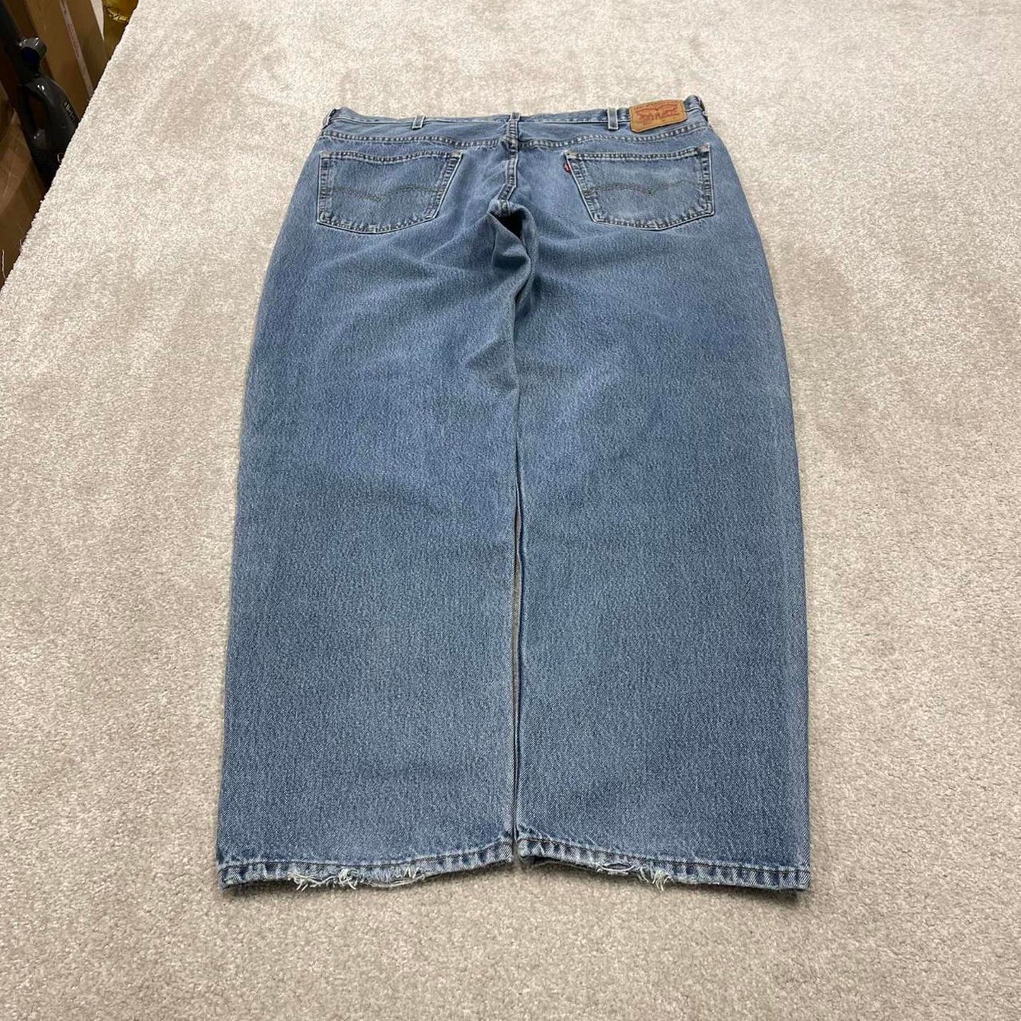 Y2K baggy Levi’s 550 jeans wide leg blue Loose relaxed fit denim pants red tab logo