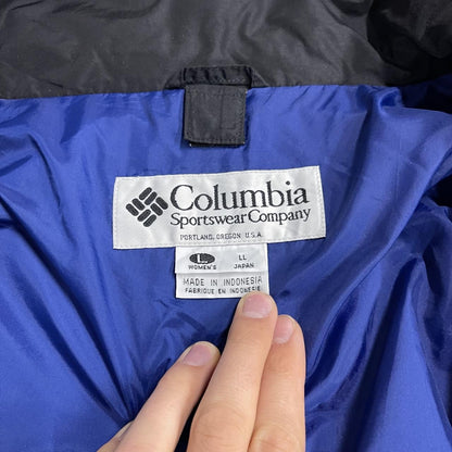 Columbia windbreaker tech jacket y2k women's navy black retro colour block paneled technical coat