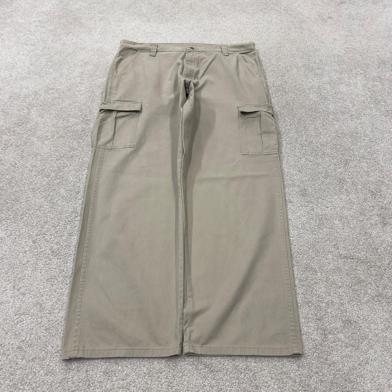 Baggy Wrangler cargo pants y2k beige Wide leg 2000s style skater work pants