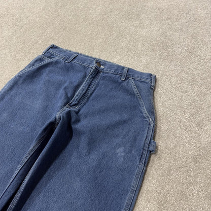 Baggy Carhartt carpenter jeans y2k W34L32 blue skater style workwear utility denim cargos