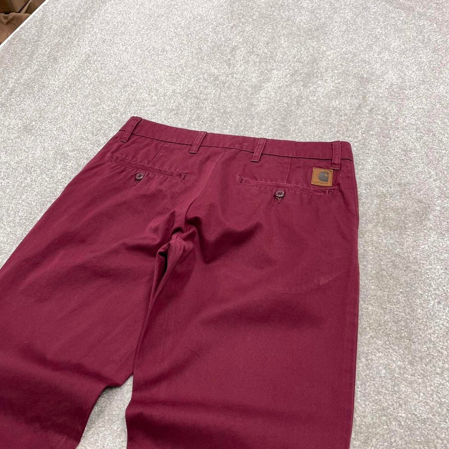 00s Carhartt WIP chino pants W29L32 maroon 90s skater style straight work trousers utility