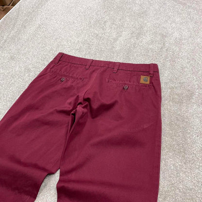 00s Carhartt WIP chino pants W29L32 maroon 90s skater style straight work trousers utility