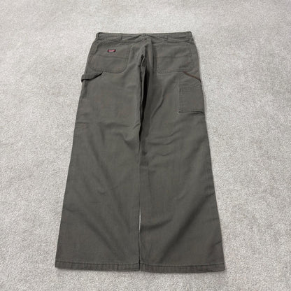 Wrangler carpenter jeans y2k green W34L30 Loose straight leg skater style workwear utility pants