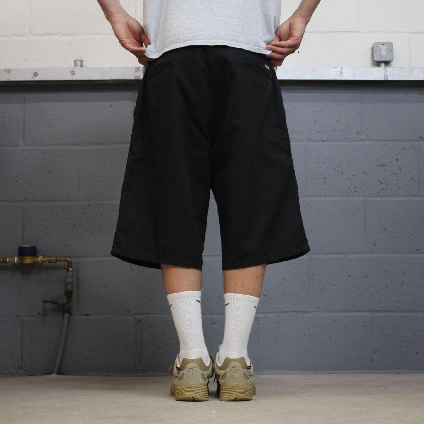 Dickies baggy carpenter shorts chino black Chino style skater shorts long wide leg festival