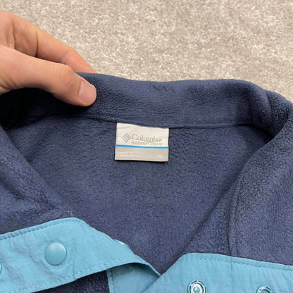 00s Columbia technical fleece M men's blue snap t y2k style autumn pull over casual
