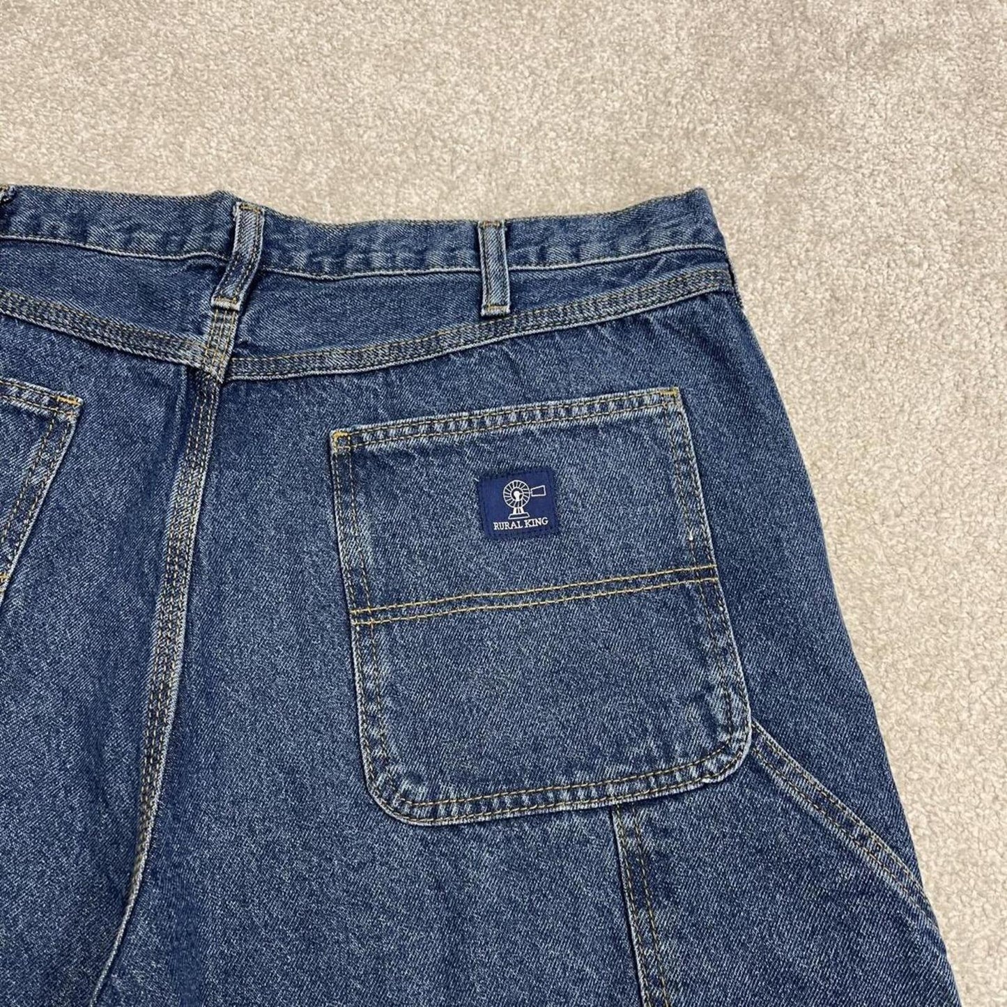 Baggy denim cargo shorts carpenter blue RK Brand loose skater style summer jorts