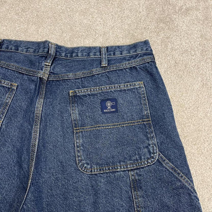 Baggy denim cargo shorts carpenter blue RK Brand loose skater style summer jorts