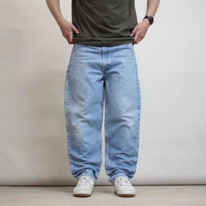 Mens Carhartt jeans W38 L30 blue Loose thick denim 90s style skate jeans