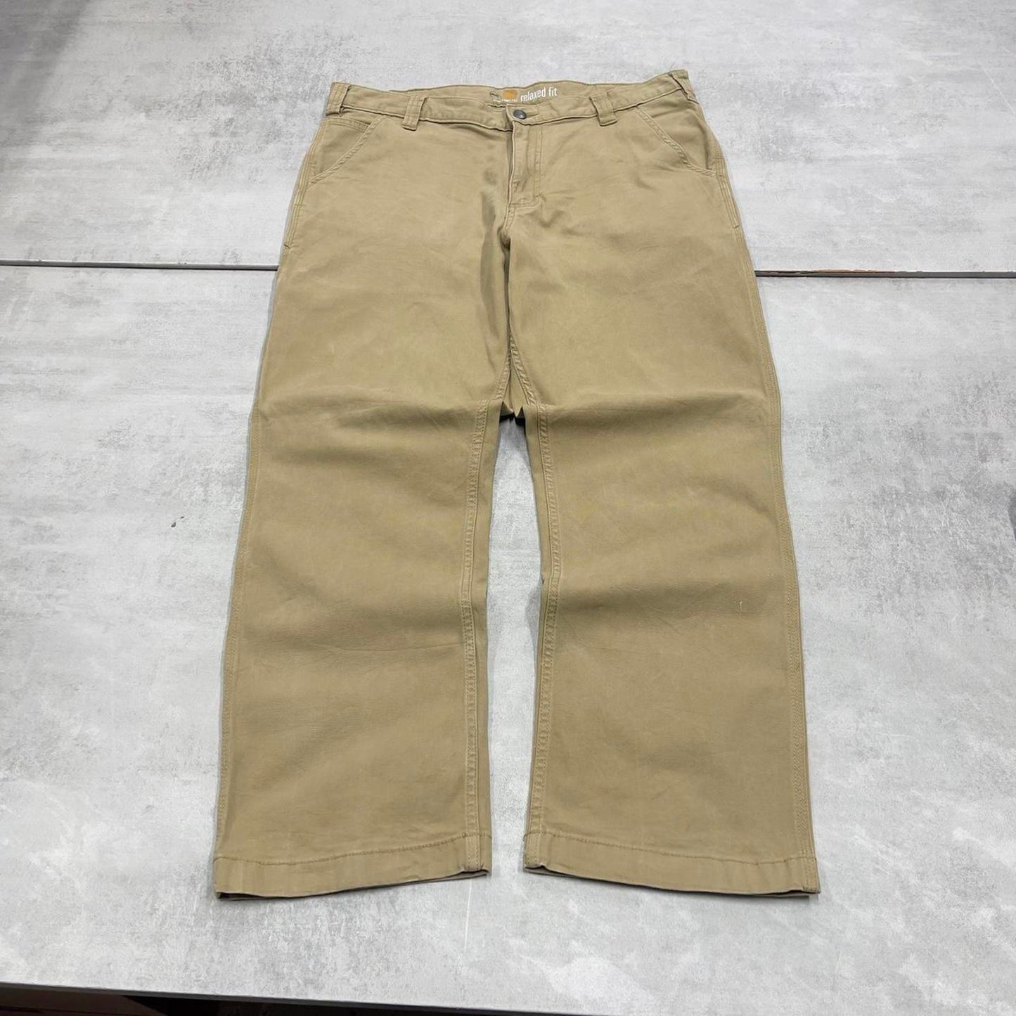 Mens Carhartt carpenter pants W36 L30 tan relaxed 90s style cargos