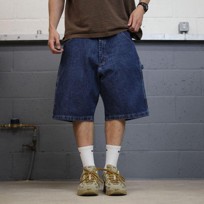 Wrangler baggy denim shorts carpenter blue Loose skater style summer cargo jorts