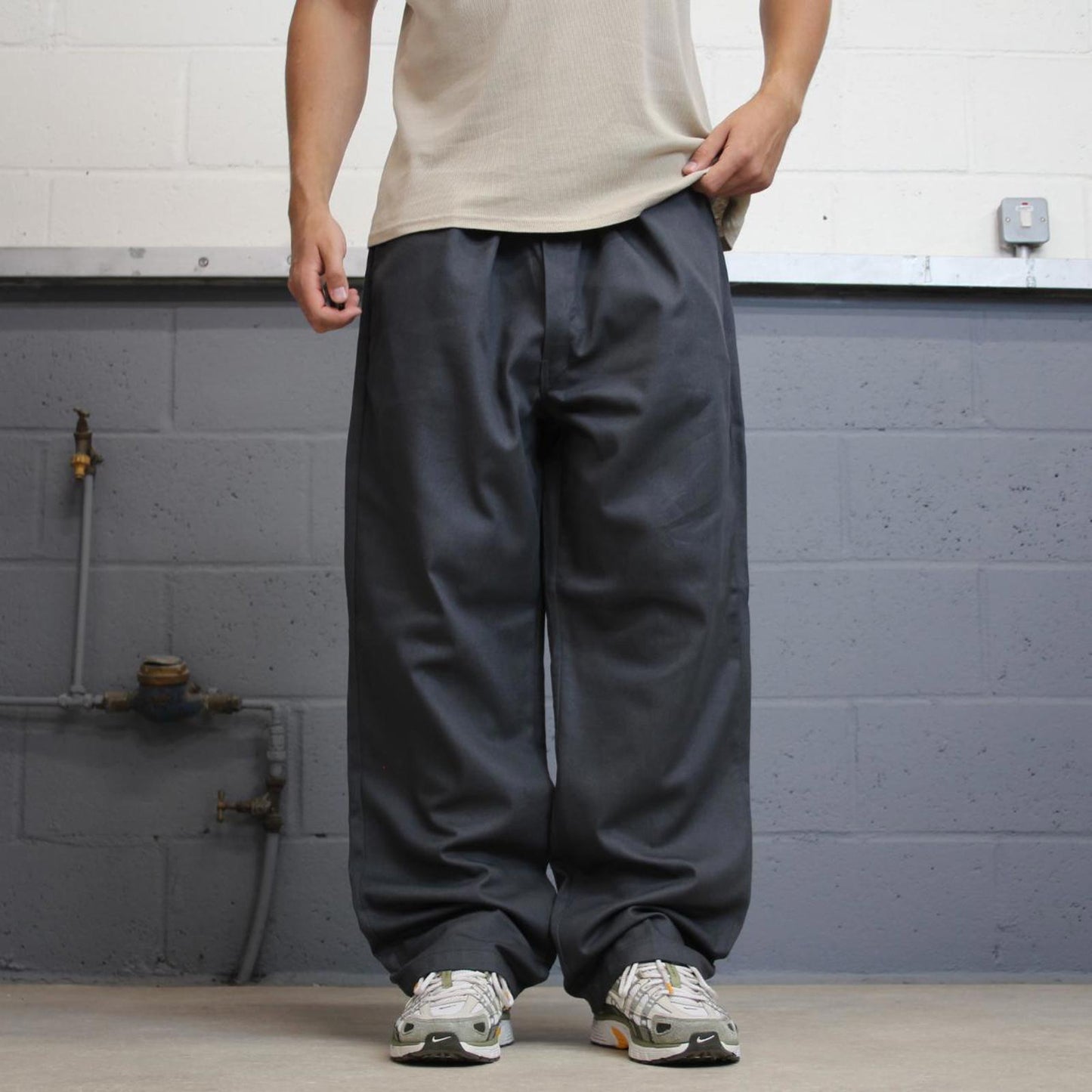 Dickies 874 Chino Pants W46 L30 Grey loose original fit chino style skate pants