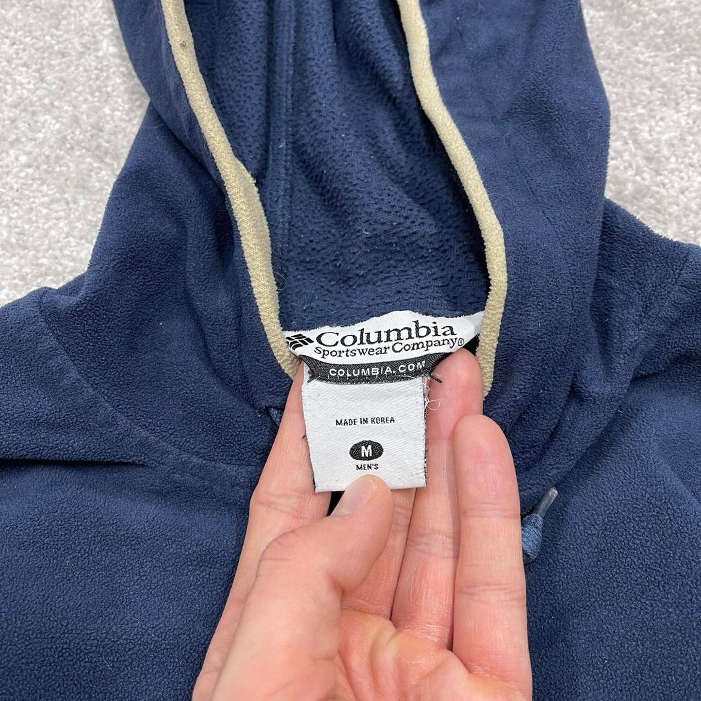 00s Columbia pullover fleece M men's navy y2k style autumn hoodie