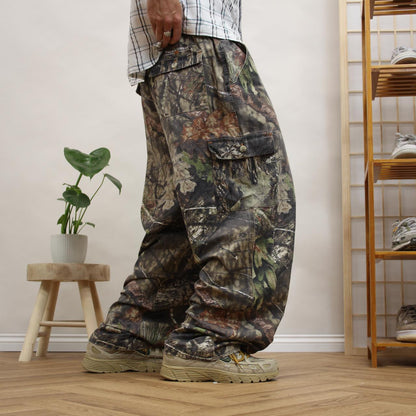 Mossy Oak baggy camo cargo pants Field & Stream camouflage utility combat trousers