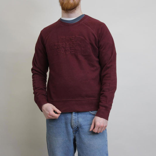 Burgundy North Face sweatshirt L womens pullover jumper embroidered tnf logo