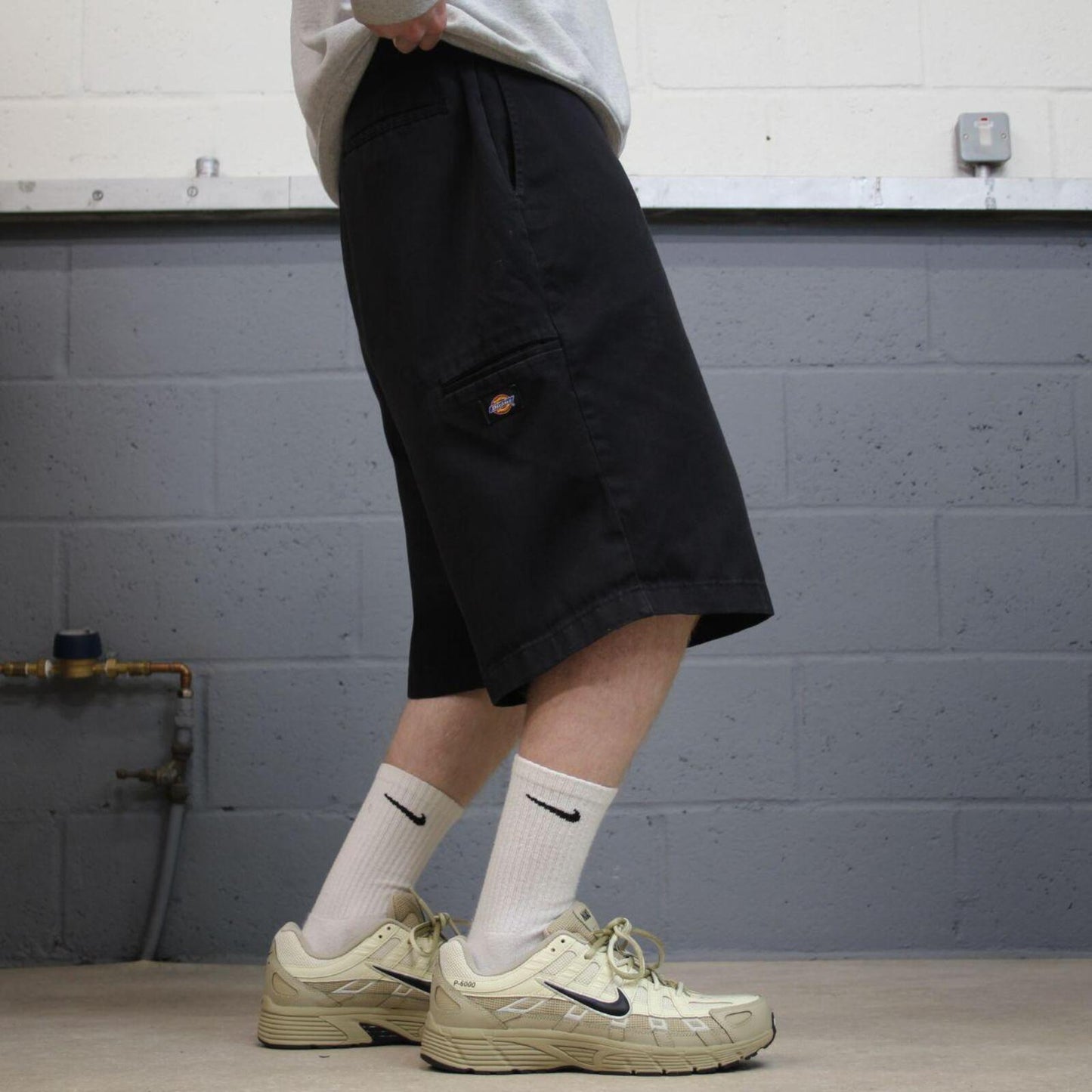 Baggy Dickies carpenter shorts black Twill chino skater style shorts wide long leg