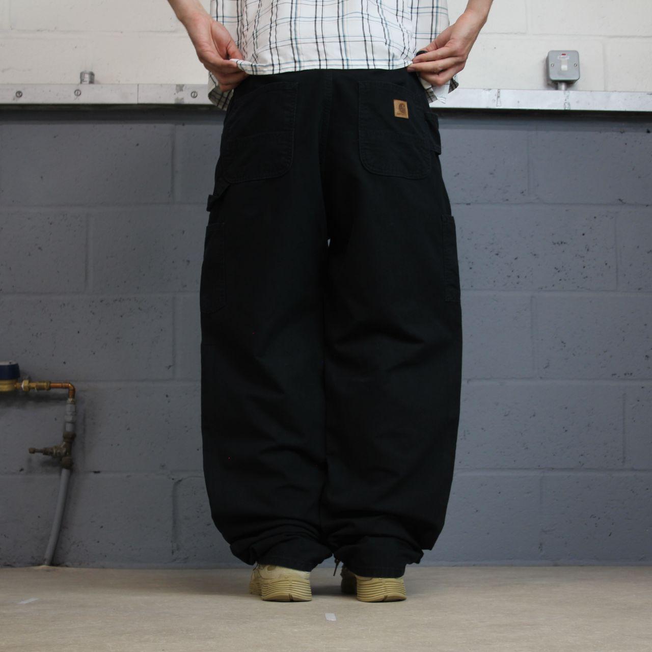 Vintage Carhartt carpenter pants y2k black Loose fit 100% cotton skater style workwear