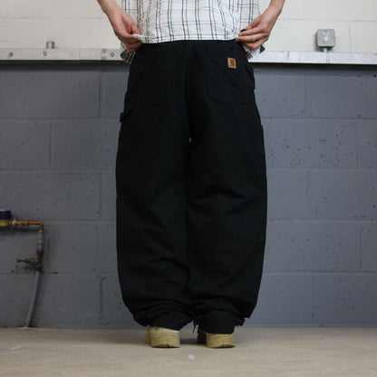 Vintage Carhartt carpenter pants y2k black Loose fit 100% cotton skater style workwear