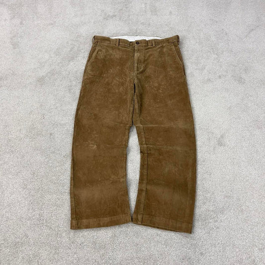 Vintage Roundtree & Yorke tan wide wale corduroy trousers W36L29 jumbo cords 90s skate style pants