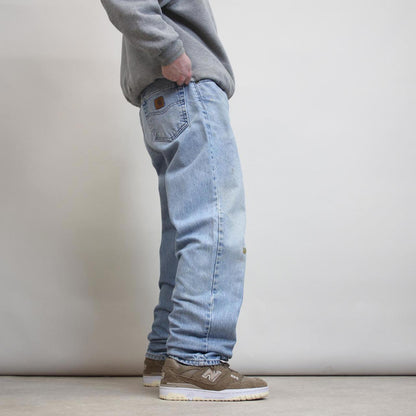 Mens Carhartt jeans W36 L34 loose thick 90s style denim jeans