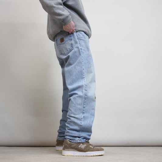Mens Carhartt jeans W36 L34 loose thick 90s style denim jeans