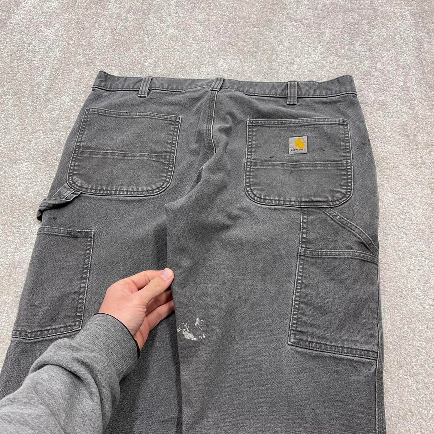 00s Carhartt carpenter jeans workwear W38L30 grey canvas 90s skater style loose cargo pants