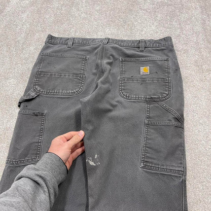 00s Carhartt carpenter jeans workwear W38L30 grey canvas 90s skater style loose cargo pants