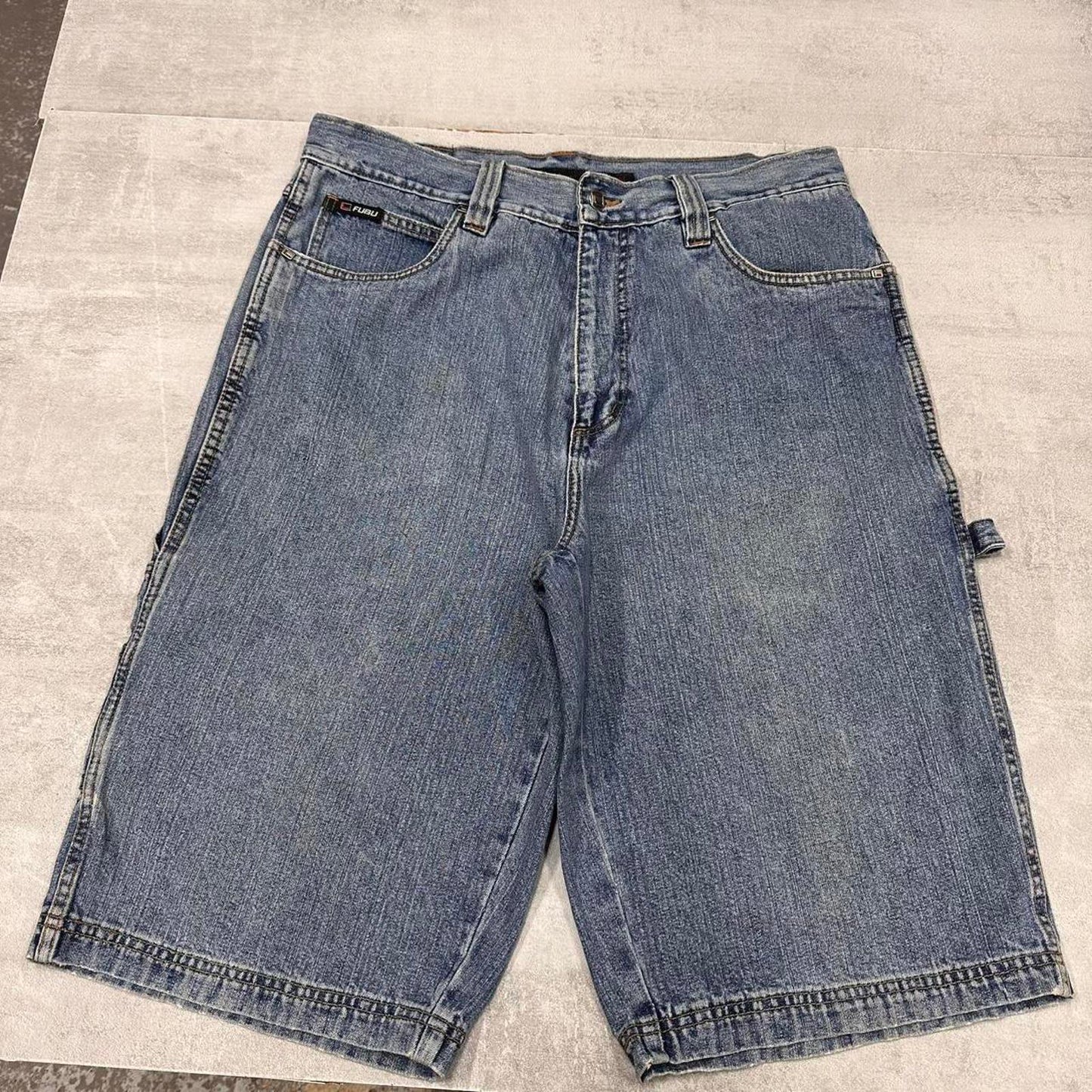 FUBU carpenter jorts W36 baggy denim cargo skater 90s style shorts