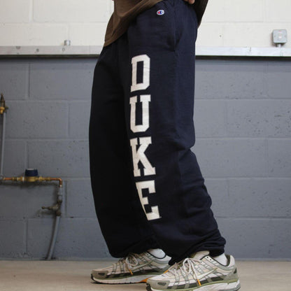 Champion sweatpants loose navy joggers Loose floaty embroidered logo Duke tracksuit bottoms